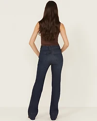 Good American Women's Classic Dark Wash High Rise Bootcut Stretch Denim Jeans