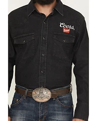 Coors Men's Boot Barn Exclusive Logo Embroidered Long Sleeve Snap Denim Shirt