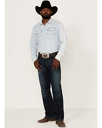 Kimes Ranch Men's Grimes Light Wash Denim Long Sleeve Snap Western Shirt