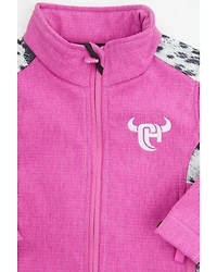 Cowgirl Hardware Toddler Girls' Cowhide Print Softshell Jacket