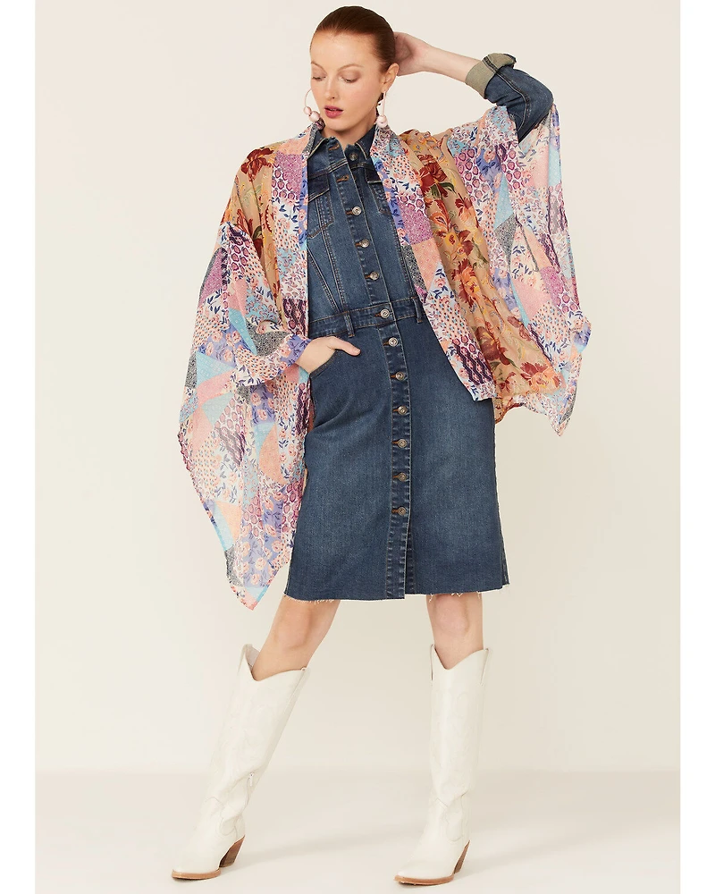 LaBiz Women's Floral Short Kimono