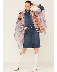 LaBiz Women's Floral Short Kimono