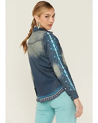 Tasha Polizzi Women's Rayna Southwestern Embroidered Denim Shirt