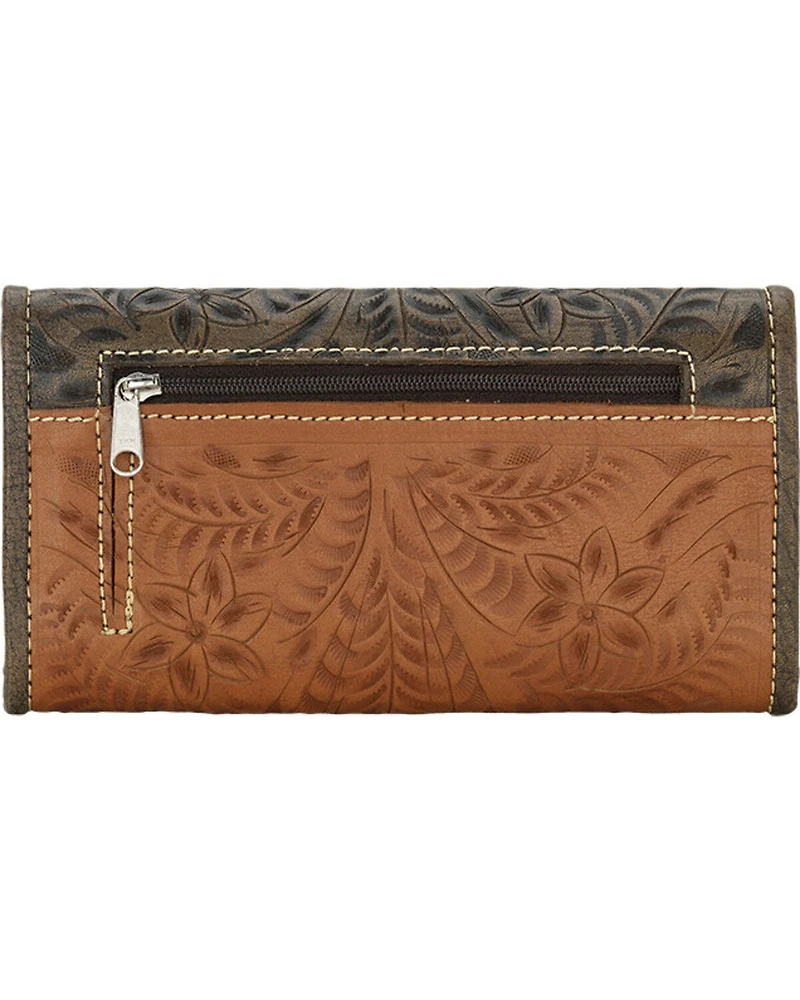 American West Golden Tan Desert Wildflower Ladies Wallet