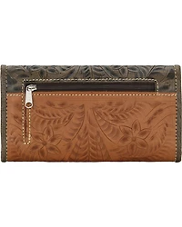 American West Golden Tan Desert Wildflower Ladies Wallet