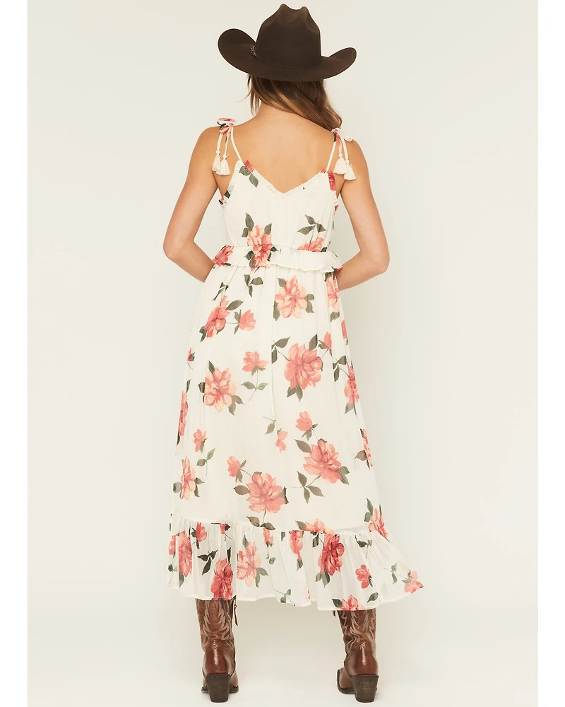 Patrons of Peace Women's Floral Print Sleeveless High-Low Dress