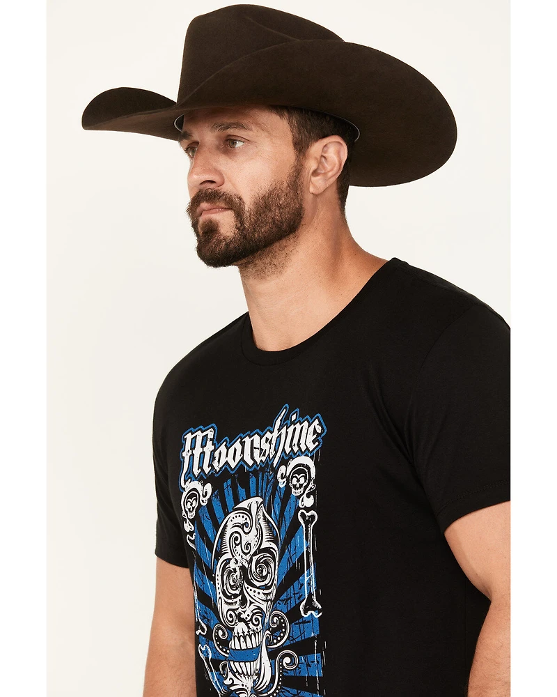 Moonshine Spirit Men's Skull Card Short Sleeve Graphic T-Shirt