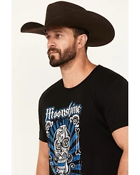 Moonshine Spirit Men's Skull Card Short Sleeve Graphic T-Shirt