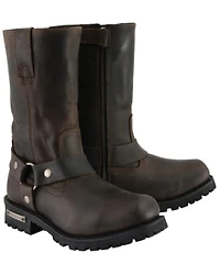 Milwaukee Leather Men's 11" Harness Motorcycle Boots Square Toe - Extended Sizes