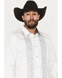 Moonshine Spirit Men's Heart Embroidered Long Sleeve Snap Western Shirt