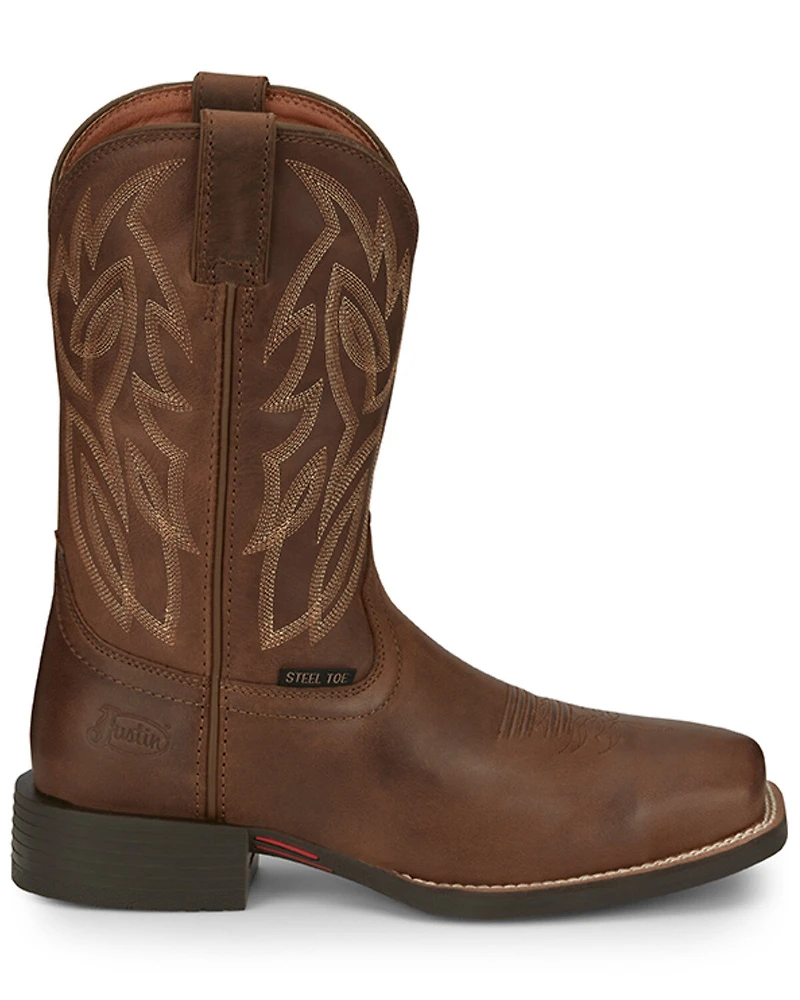 Justin Men's Canter Pull-On Work Boots - Steel Toe