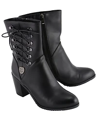 Milwaukee Leather Women's Laced Side Riding Boots - Round Toe