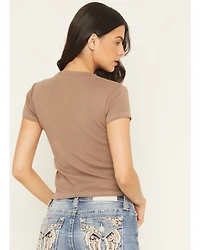 Cleo + Wolf Women's Record Graphic Short Sleeve Baby Tee