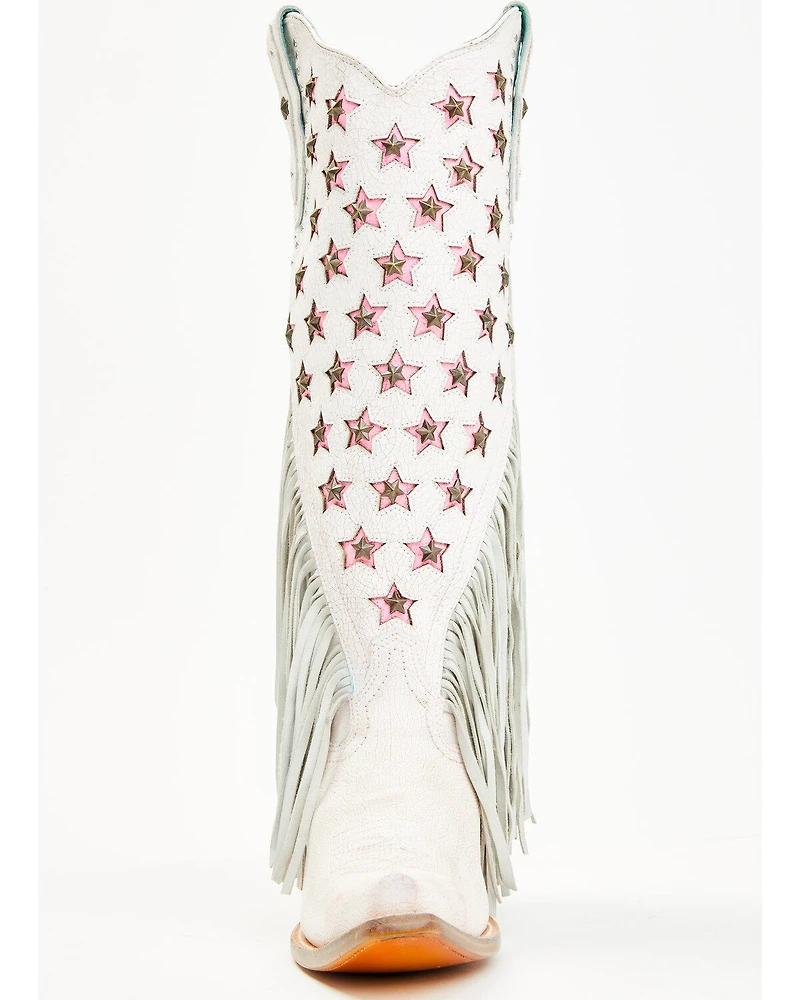 Corral Women's Star Inlay Fringe Tall Western Boots - Snip Toe