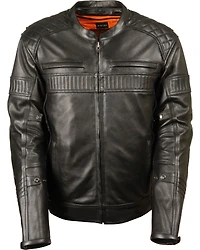 Milwaukee Leather Men's Black Quilted Pattern Scooter Jacket