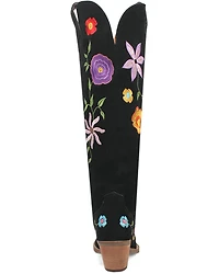 Dingo Women's Flower Power Suede Tall Western Boots - Snip Toe