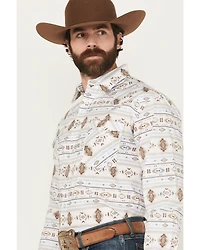 Panhandle Men's Southwestern Striped Long Sleeve Pearl Snap Western Shirt