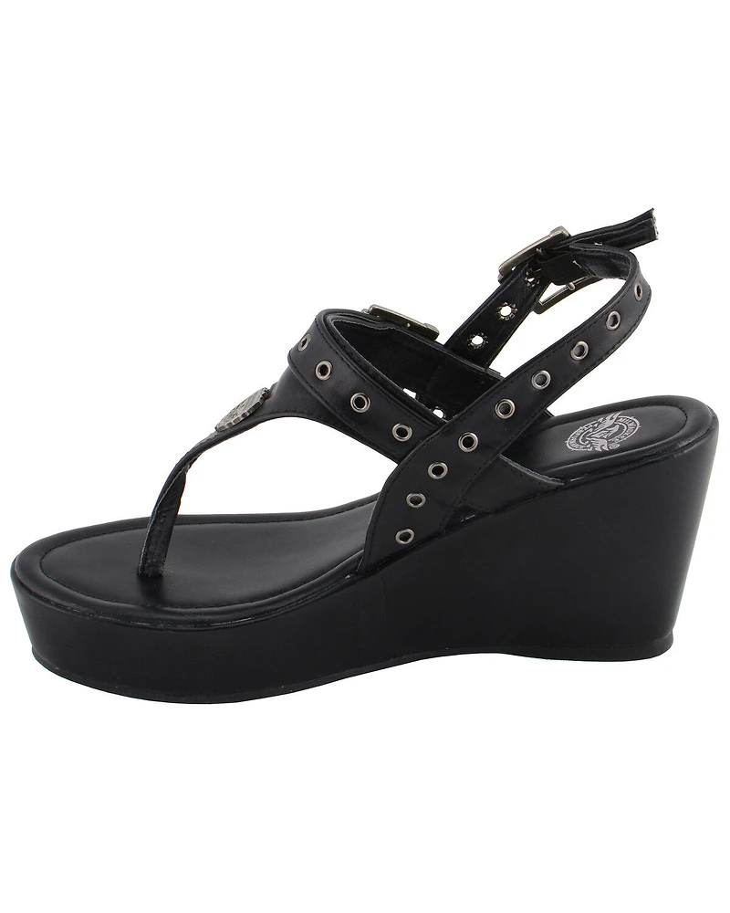 Milwaukee Leather Women's Buckle Strap Wedge Sandals
