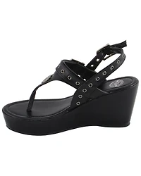 Milwaukee Leather Women's Buckle Strap Wedge Sandals