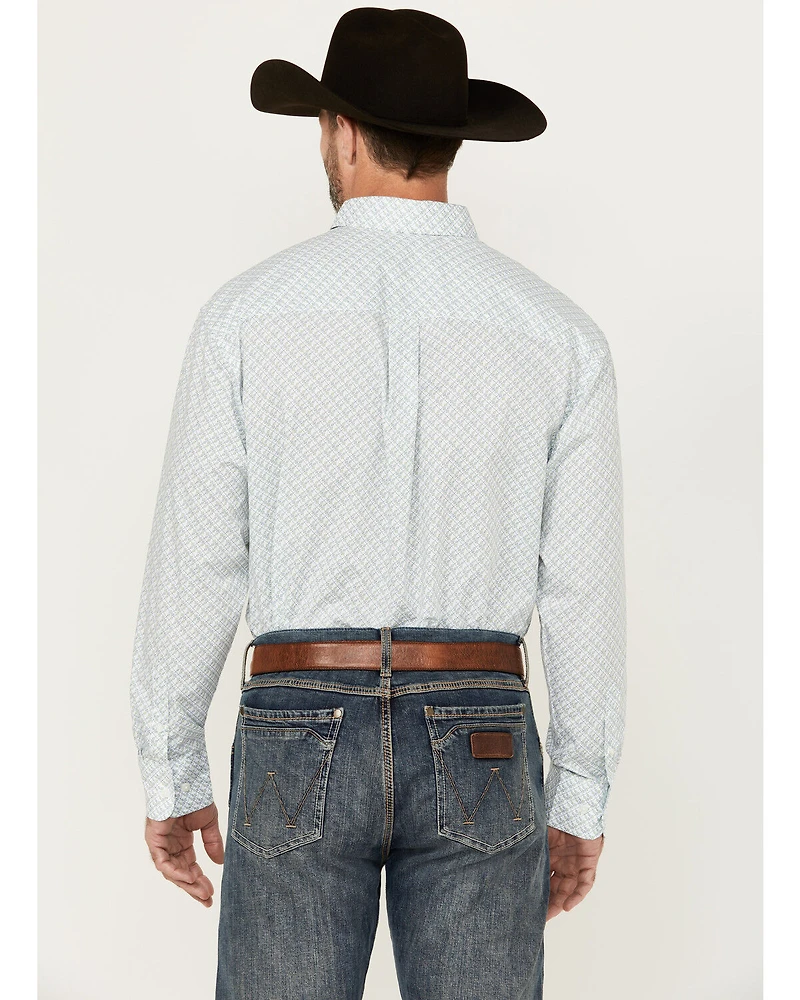 Wrangler Men's Classic Print Long Sleeve Button-Down Western Shirt