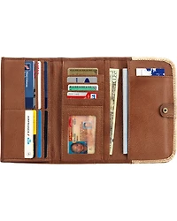 American West Women's Mohave Canyon Ladies' Golden Tan Tri-Fold Wallet