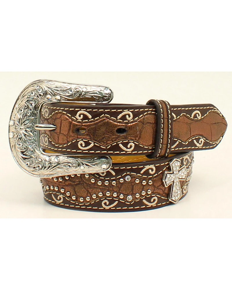 Ariat Girls Studded Cross Inlay Belt
