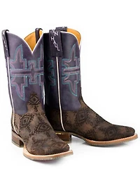 Tin Haul Women's Sizzling Aztec Western Boots - Broad Square Toe