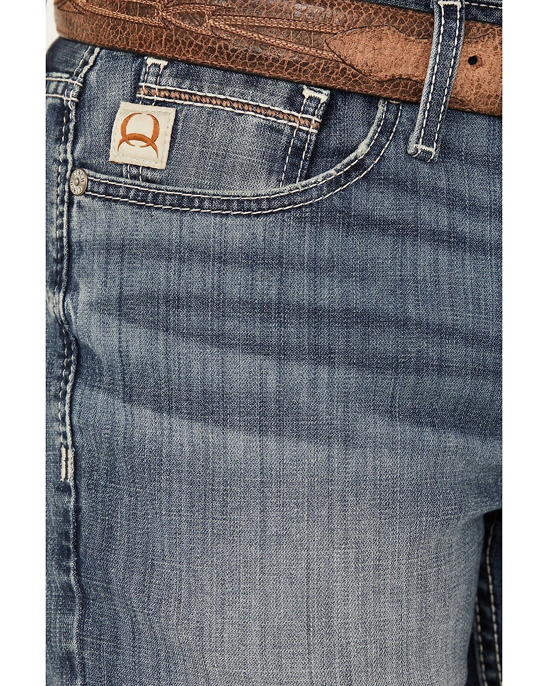 Cinch Men's Ian Medium Stonewash Slim Bootcut Performance Stretch Denim Jeans