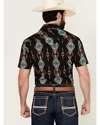 Rock & Roll Denim Men's Southwestern Print Short Sleeve Snap Stretch Western Shirt