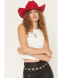Originality Women's Embroidered Cowboy Boot Tank