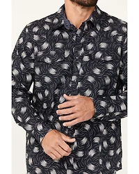Moonshine Spirit Men's Fireworks Print Long Sleeve Snap Western Shirt