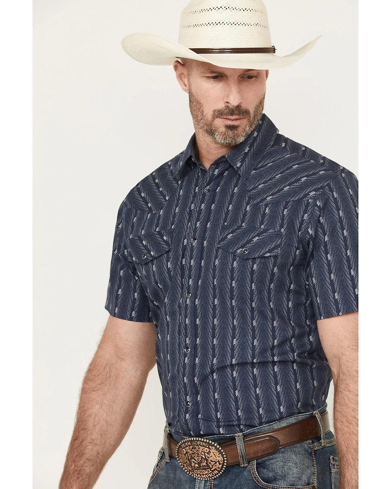 Gibson Trading Co Men's Ritual Striped Short Sleeve Snap Stretch Western Shirt