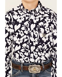 Cinch Boys' Floral Print Long Sleeve Button-Down Western Shirt