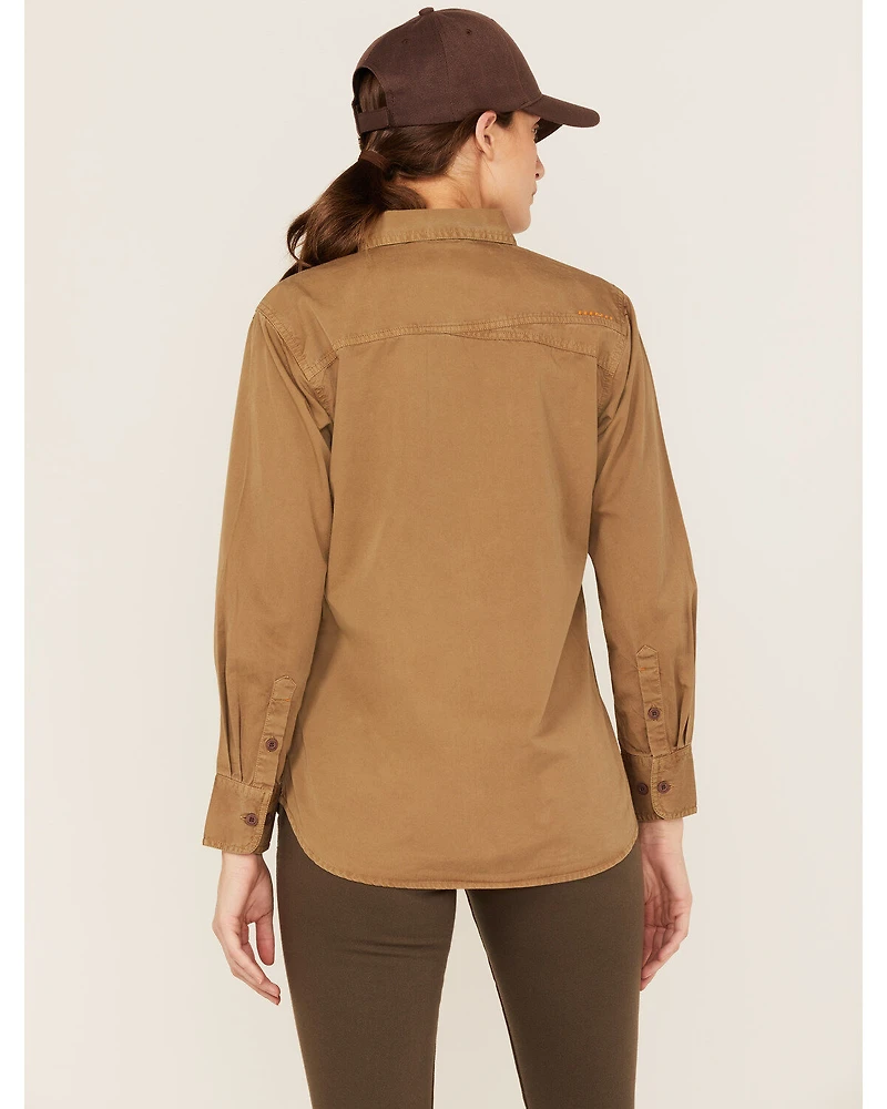 Ariat Women's Rebar Washed Twill Long Sleeve Button Down Work Shirt