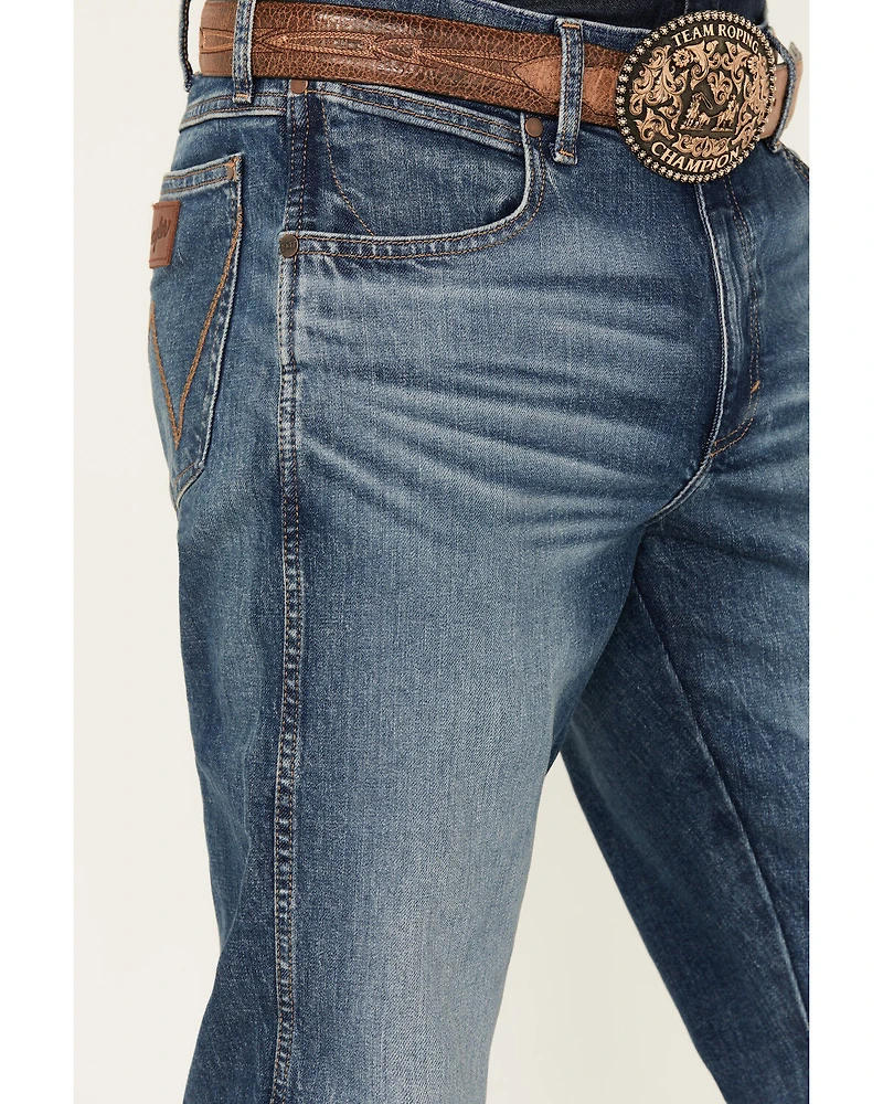 Wrangler Retro Men's 77MWZ Whitley Medium Wash Slim Bootcut Stretch Denim Jeans