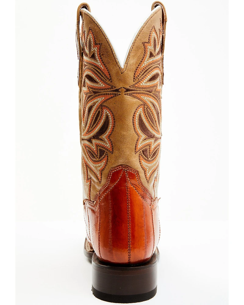 Dan Post Women's Peanut Exotic Eel Western Boot - Broad Square Toe