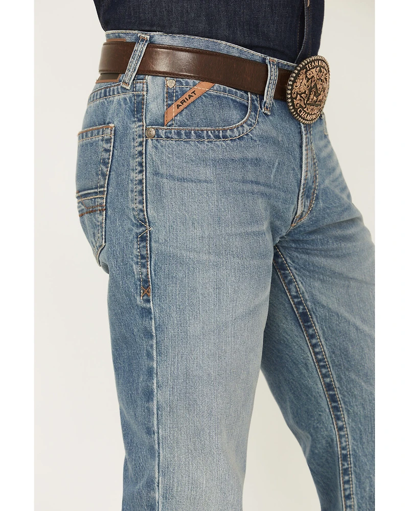 Ariat Men's M4 Corralitos Louis Light Wash Relaxed Bootcut Rigid Denim Jeans