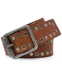 Timberland Women's Tan Studded Roller Buckle Leather Belt