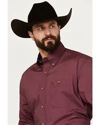 George Strait by Wrangler Men's Solid Long Sleeve Button-Down Western Shirt - Tall