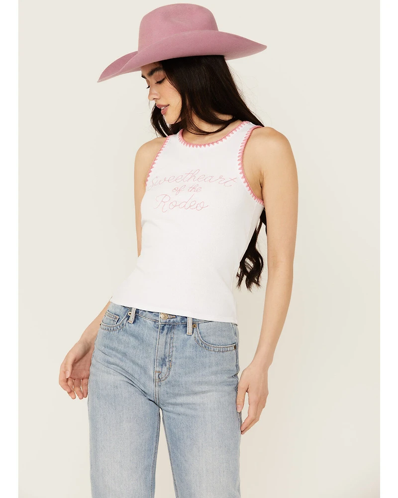 White Crow Women's Embroidered Sweetheart Rodeo Graphic Tank