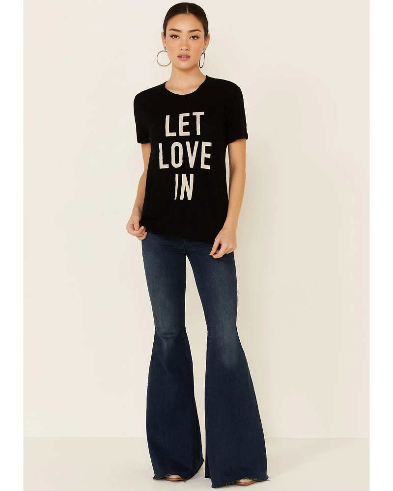 Revel Women's Let Love Graphic Slub Short Sleeve Tee