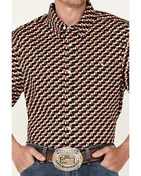 RANK 45® Men's Mudslinger Geo Print Button-Down Stretch Western Shirt