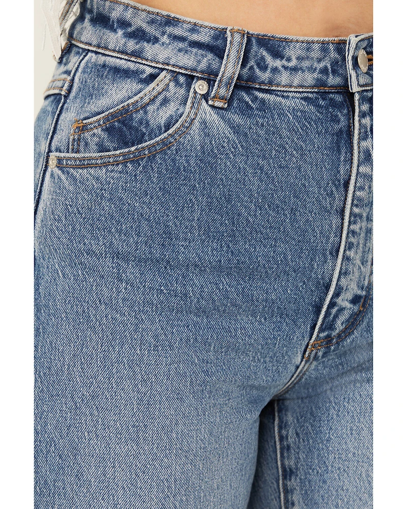 Rolla's Women's Boot Barn Exclusive Salty Medium Wash High Rise Duster Bootcut Stretch Denim Jeans