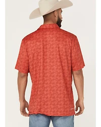 Ariat Men's 360 Airflow Printed Short Sleeve Button-Down Polo Shirt