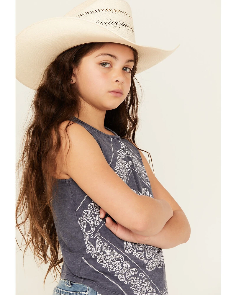 Rock & Roll Denim Girls' Bandana Print Tank