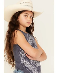 Rock & Roll Denim Girls' Bandana Print Tank