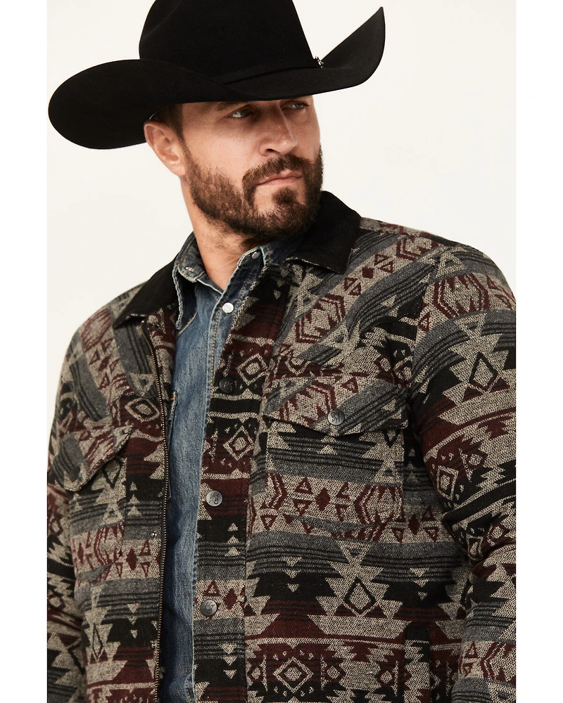 Moonshine Spirit Men's Southwestern Print Snap Jacket
