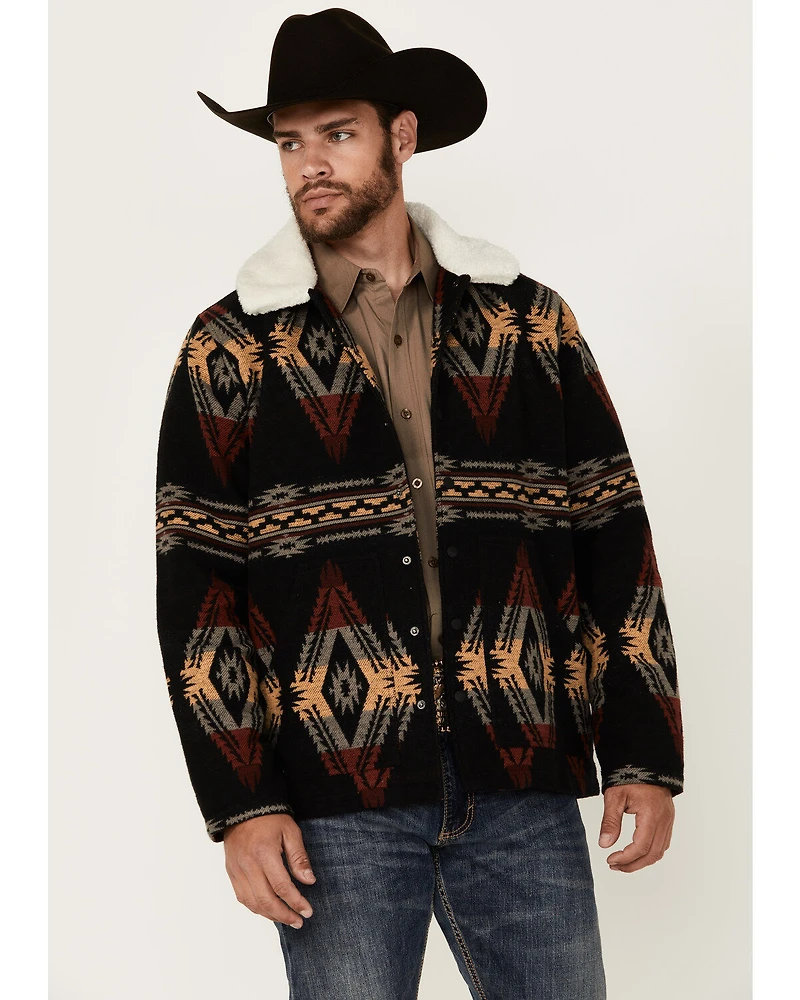 Rock & Roll Denim Men's Southwestern Print Snap Jacket