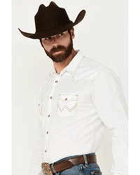 Wrangler Retro Premium Men's Solid Long Sleeve Snap Western Shirt