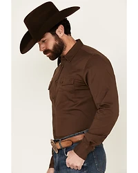Blue Ranchwear Men's Rustler Solid Twill Long Sleeve Snap Western Shirt